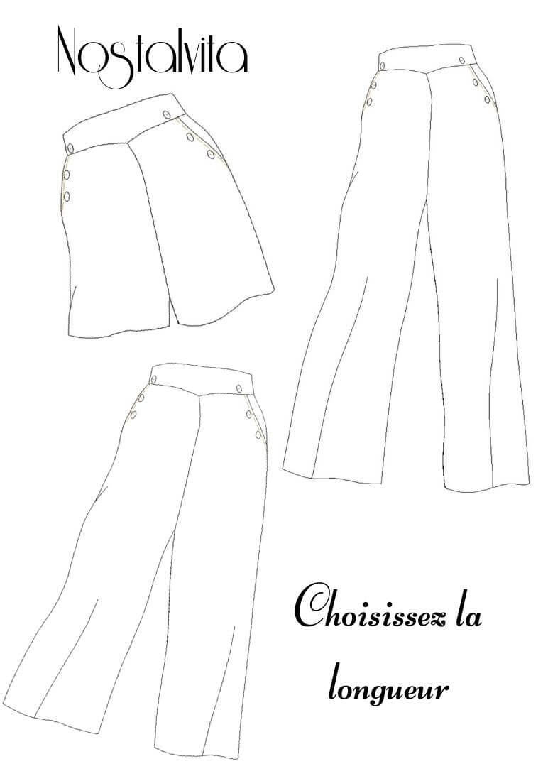 Patron Pantalon taille haute NOSTALVITA - Jour de Couture